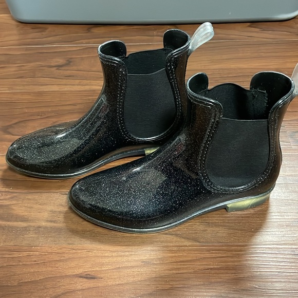 INC Raelynn Black Glitter Rain Boots - Picture 3 of 6